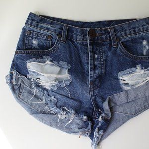 One Teaspoon Bandit Denim Shorts Size 24 - 25